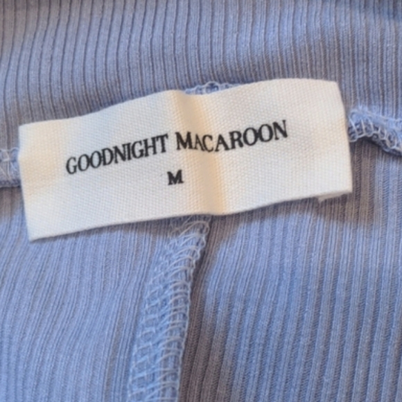 Goodnight Macaroon Blue Purple Yuri Twist Front Ribbed Slit Leg Midi Dress M - Picture 5 of 6